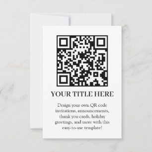Invitation QR code blanc Téléchargement personnalisé minima