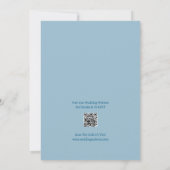Invitation QR Code Blue Ocean Palm Tree Beach Wedding (Dos)