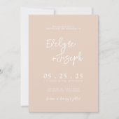 Invitation QR Code Blush Boho Chic Mariage moderne (Devant)