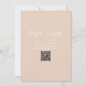Invitation QR Code Blush Boho Chic Mariage moderne (Dos)
