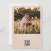 Invitation QR Code Blush Peachy Photo Boho Mariage moderne (Dos)