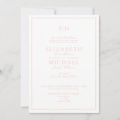 Invitation QR Code Blush rose classique Mariage Monogramme (Devant)
