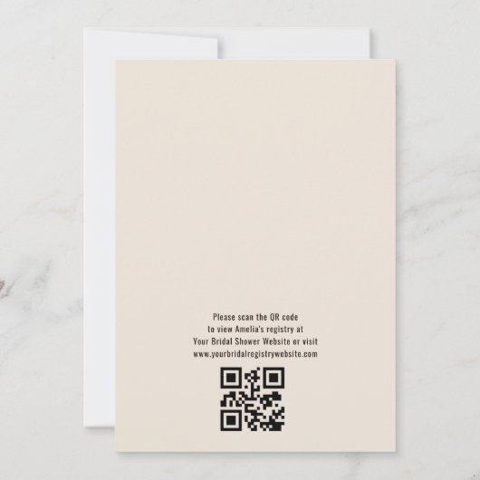 Invitation QR Code Boho Love est brasser Fête des mariées (Dos)