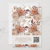 Invitation QR Code Boho Neutral Aquarelle Pampas Mariage (Dos)