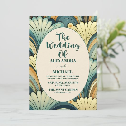 Invitation QR Code Boho Retro Floral Mariage (Debout devant)