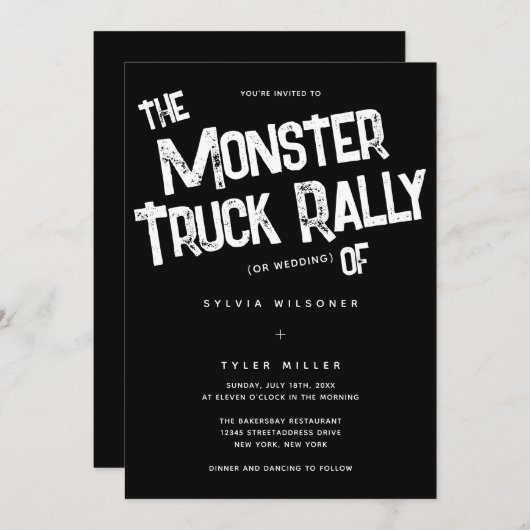 Invitation QR Code Bold Mariage de typographie unique (Devant / Derrière)