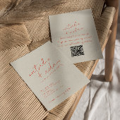 Invitation QR Code Bright Orange Retro Fun Mariage Whimsical