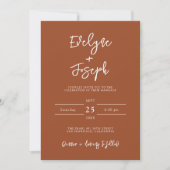 Invitation QR Code Burange Orange Photo Boho Terracotta Maria (Devant)