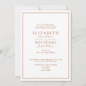 Invitation QR Code Burnt Orange Classic Script Mariage (Devant)