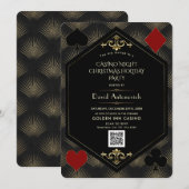 Invitation QR Code Casino Night Gambling Christmas Holiday  (Devant / Derrière)