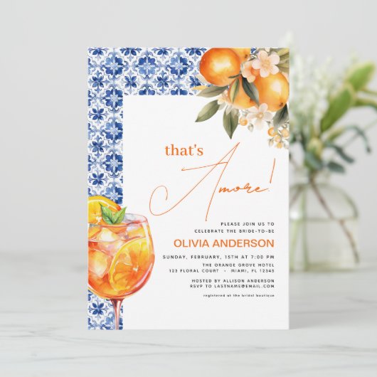 Invitation QR Code c'est Amore Spritz Fête des mariées (Debout devant)