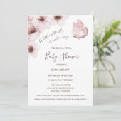Invitation QR Code Cherry Blossoms Baby shower d'aquarelle (Debout devant)