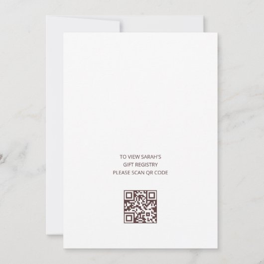 Invitation QR Code Cherry Blossoms Baby shower d'aquarelle (Dos)