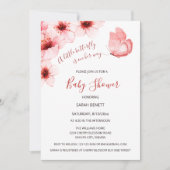 Invitation QR Code Cherry Blossoms Baby shower d'aquarelle (Devant)