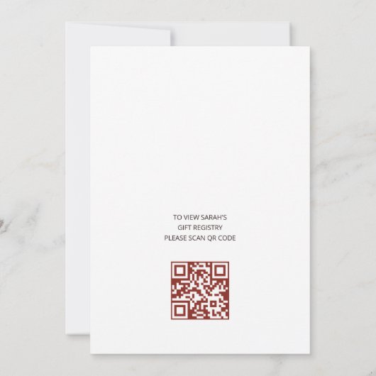 Invitation QR Code Cherry Blossoms Baby shower d'aquarelle (Dos)