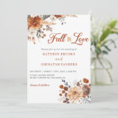 Invitation QR code Chute en Amour Floral mariage (Debout devant)