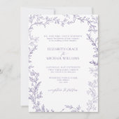 Invitation QR Code Classique Formal Élégant Mariage Lavande (Devant)