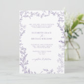 Invitation QR Code Classique Formal Élégant Mariage Lavande (Debout devant)