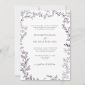 Invitation QR Code Classique Formal Élégant Plum Purple Maria (Devant)
