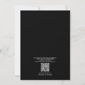 Invitation QR Code classique Formal noir blanc Mariage feuill (Dos)
