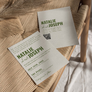 Invitation QR Code Classy Clair Mariage traditionnel coloré