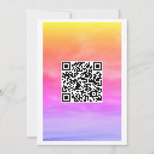 Invitation QR Code Cloud Neuf filles fête d'anniversaire 1er  (Dos)