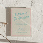 Invitation QR Code Colorful Pastel Hand Written Fun Wedding