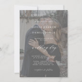 Invitation QR CODE couverture photo mariage moderne élégant (Devant)