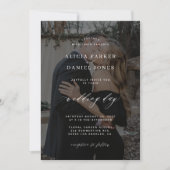 Invitation QR CODE couverture photo mariage moderne élégant (Devant)