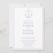Invitation QR Code Crest Lilac Purple Photo Mariage (Devant)