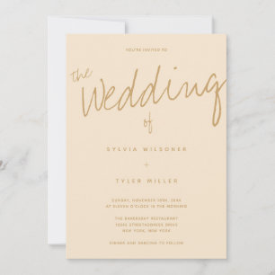 Invitation QR Code Décontracté Champagne Mariage de typograph