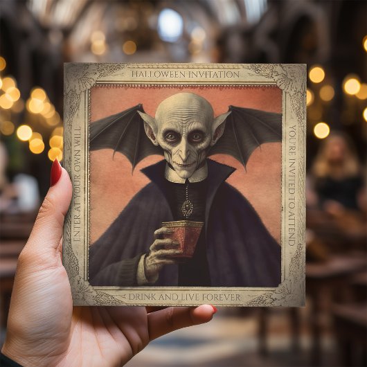 Invitation QR Code Déplaisant Dracula Halloween
