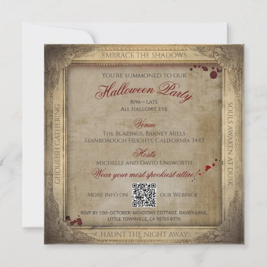 Invitation QR Code Déplaisant Nun Lunatic Asylum Halloween (Dos)