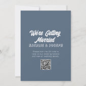 Invitation QR Code Dusty Bleu moderne amusant Mariage Whimsic (Dos)