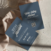 Invitation QR Code Dusty Bleu moderne amusant Mariage Whimsic