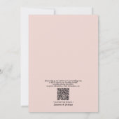 Invitation QR Code Dusty Blue Blush Rustic Wood Lace Mariage (Dos)