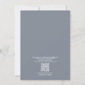 Invitation QR Code Dusty Blue Bourgogne aquarelle Floral (Dos)