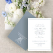 Invitation QR Code Dusty Blue Classic Mariage de script