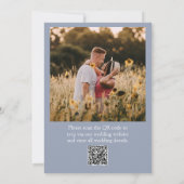 Invitation QR Code Dusty Blue Photo Boho Mariage moderne (Dos)