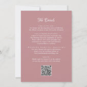 Invitation QR Code Dusty Rose Budget Monogramme Mariage super (Dos)