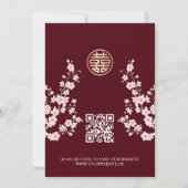 Invitation QR Code Dusty rose cerisier Mariage chinois (Dos)