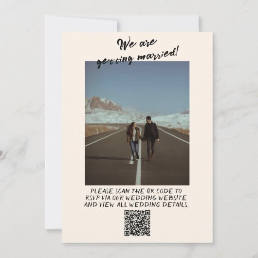 Invitation QR Code écriture manuscrite Scribble Mariage photo (Dos)