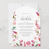 Invitation QR Code Elegant Fête des mariées Fleurs Roses (Devant)