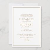 Invitation QR Code Elegant Gold Classic Script Mariage (Devant)