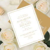 Invitation QR Code Elegant Gold Classic Script Mariage