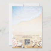 Invitation QR Code Elegant Modern Starfish Beach Wedding (Dos)