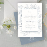 Invitation QR Code élégant Monogramme Dusty Blue Floral Line<br><div class="desc">Cet élégant Monogramme Dusty Blue Floral Line Invitation QR Code est l'incarnation du raffinement et du style intemporel, offrant un mélange harmonieux d'élégance traditionnelle et de commodité moderne. L'étonnante ligne florale bleue poussiéreuse qui encadre l'invitation renforce sa beauté minimaliste, tandis que le monogramme au sommet ajoute une touche personnalisée et...</div>