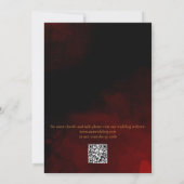 Invitation QR Code Elegant Red Black Gold Calligraphy Wedding (Dos)