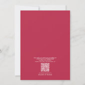 Invitation QR Code Élégant Vivid Magenta Monogram Mariage (Dos)