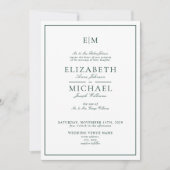 Invitation QR Code Emerald Green Classic Mariage (Devant)